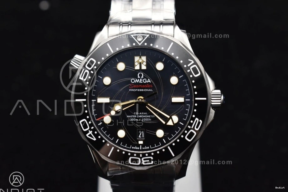 On A8800 Black 300M Ceramic Dial Diver Bond Edition Bracelet 1:1 007 SS Seamaster Black VSF Best James 1221